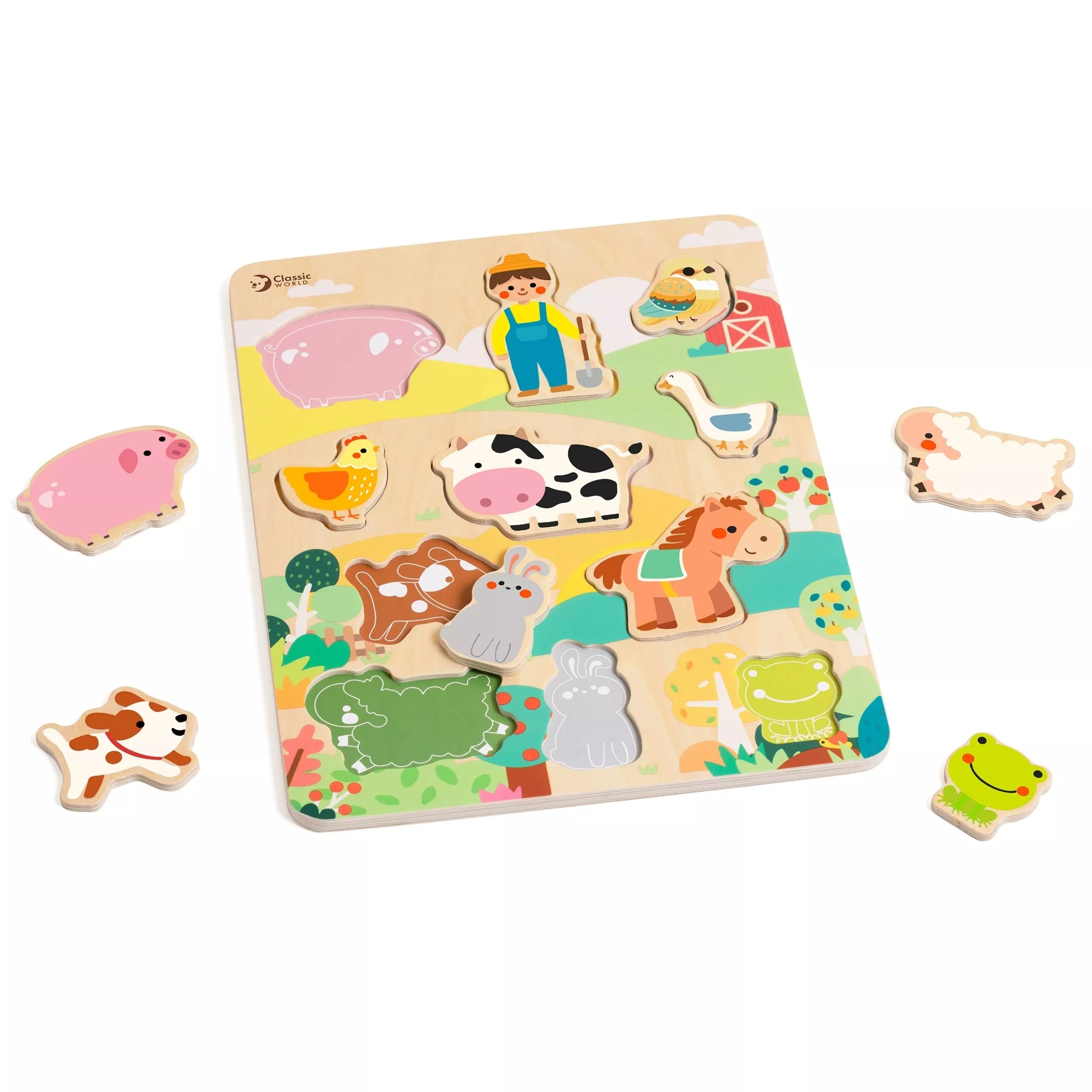 Medinė dėlionė „Ūkio gyvūnai“